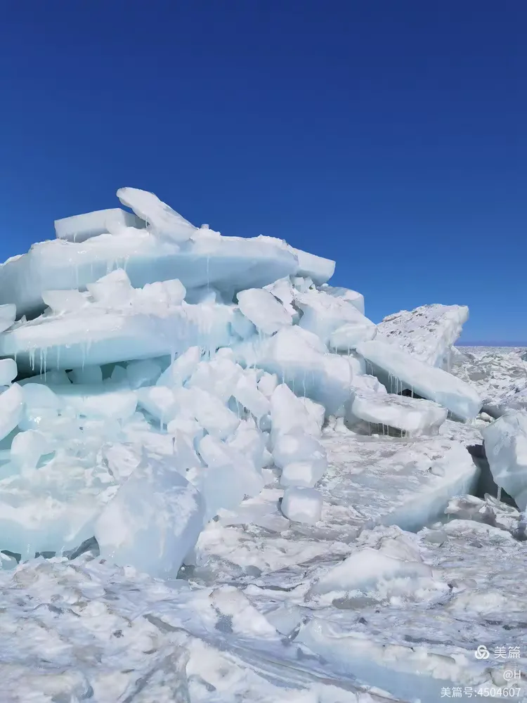 2024年春节初二游拍青海湖江西沟天然蓝冰